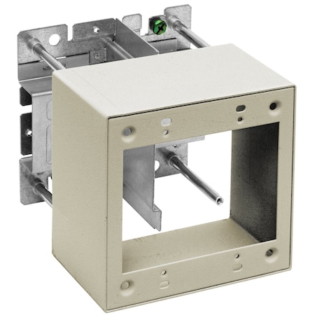 Hubbell Wiring Device-Kellems Metal Raceway, Box, 2-Gang, Divided, HBL2400 Series, Ivory HBL2444D2AIV